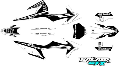 Miniatura 6 de Kit de gráficos para KTM Motocross 4-Stroke 250 SX-F, 350 SX-F y 450 SX-F años 2019, 2020, 2021 y 2022 Razor Series Azul-Verde 16 Mil – Adhesivos