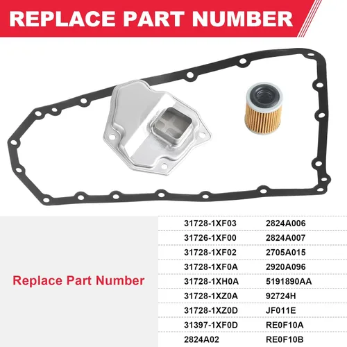 Miniatura 2 de Kit de Junta de Cárter de Aceite del Filtro de Transmisión Compatible con Nissan Altima Rogue Sentra NV200 Dodge Caliber Jeep Mitsubishi Reemplaza#