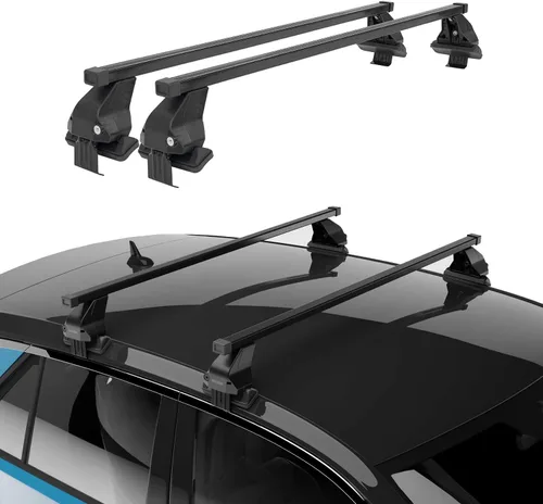 Miniatura 2 de OMAC Barras transversales superiores para Chevrolet Cruze Sedan 2015-2019 2 piezas de aluminio negro antirrobo para viajes, kayak, canoa, surf