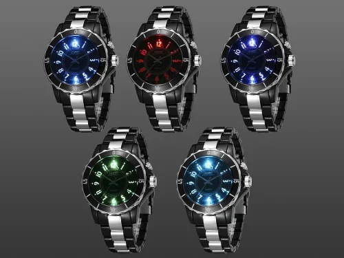 Miniatura 6 de blanco señoras relojes de trabajo 7 colores LED luz mujeres cuarzo reloj de moda impermeable analógico reloj