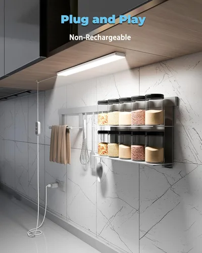 Miniatura 4 de ASOKO Luz de escritorio enchufable, luces LED de banco de trabajo de 16 pulgadas con súper brillo de 700 lúmenes y función de memoria inteligente, 3