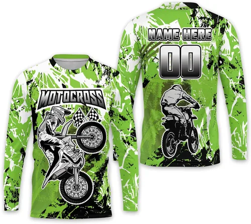 Miniatura 7 de LASFOUR Camiseta de motocross personalizada 3D para niños y jóvenes, camiseta de carreras de motocross para niños y jóvenes, camiseta de conducción