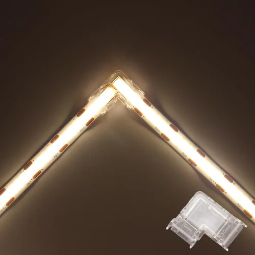 Miniatura 5 de MJJC 6 conectores de esquina de luz LED COB de 2 pines de 0.394 in, en forma de L, tira de 90 grados para tira de conectores rápidos sin soldadura