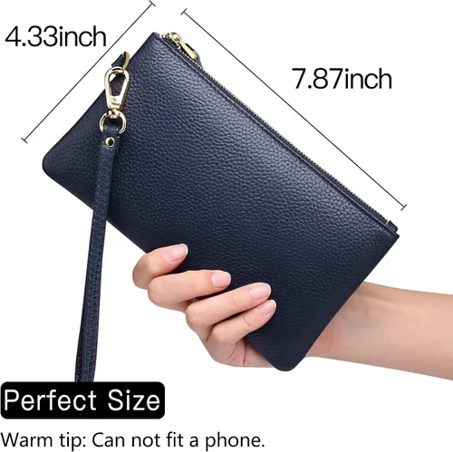 Miniatura 3 de GOIACII Cartera de cuero delgada con bloqueo RFID para mujer