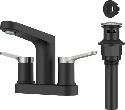 Miniatura 14 de KRAUS Indy Grifo de baño sin contacto con sensor táctil con caja de control y mezclador de temperatura en acero inoxidable libre de manchas, Acero