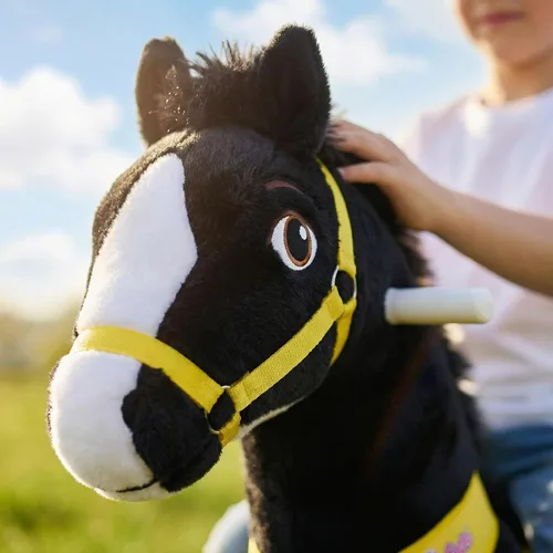 Miniatura 7 de PonyCycle Juguetes para montar Caballo negro esencial Modelo E (con freno/ 76 cm de altura/Tamaño 3) Pony Rider Animales caminantes Caballo balancín