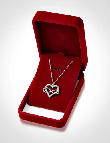 Miniatura 6 de Jes & Jani Collar de corazón infinito para mujer, colgante de corazón de amor con circonita cúbica y collar de infinito, collar de corazón de plata