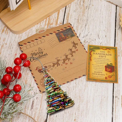 Miniatura 3 de Adorno de libro, adornos de libro para árbol de Navidad, adornos de Navidad 2025, regalo único para amantes de los libros, decoración de lectura