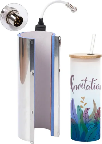 Miniatura 8 de PYD Life Máquina de prensa térmica de vasos 2 en 1 de 40 onzas, 110 V, azul, 20 onzas, 30 onzas, prensa de calor para vasos de 40 onzas con asa