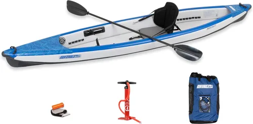 Miniatura 11 de Sea Eagle RazorLite Kayak inflable – Ligero, punto caído, kayak de turismo de alta velocidad – Solo o en tándem – Asiento trasero alto, remo (s)