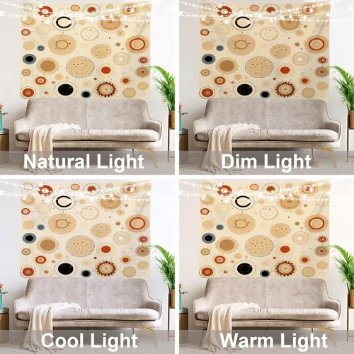 Miniatura 9 de Shrahala Circles Tapestry, Abstract Art With Various Circles Wall Hanging Hd Print Polyester Backdrop For Dorm Room Bedroom 30 X 40 In