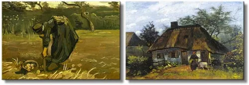 Miniatura 29 de wall26 - Les Alyscamps (Avenue in Arles) / Avenue of Poplars in Autumn de Vincent Van Gogh - Reproducción de pintura al óleo en juego de 2