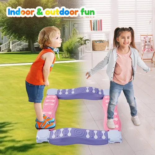 Miniatura 5 de Kids Balance Beam and Stepping Stones, 8 Pcs Toddler Balance Beam, Non-Slip Plastic Stepping Stones, Sensory Toys for Toddlers, Kids,Active Play for