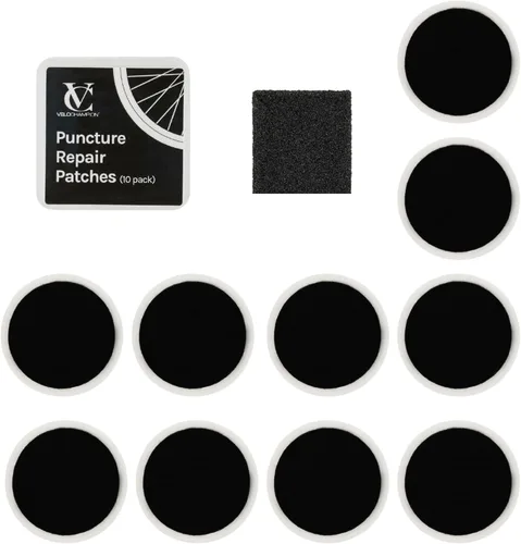 Miniatura 10 de VeloChampion Puncture Repair Kit Self-Adhesive Bike Tyre Patches for Road, MTB, BMX, Ebike Travel Size Bicycle Puncture Repair Kit 6, 10 or 40