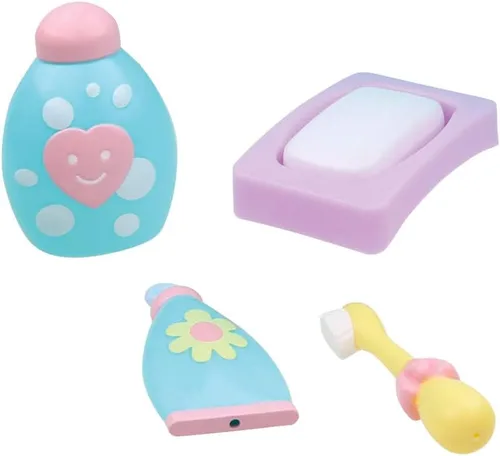 Miniatura 4 de JC Toys - Cuna mecedora y accesorios para muñeca, perfectos para pequeños Juego de baño azul/rosa