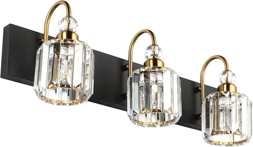 Miniatura 36 de Ralbay - Luces LED modernas de tocador para baño de 5 luces, luces de tocador de cristal sobre espejo, lámparas modernas de tocador para baño