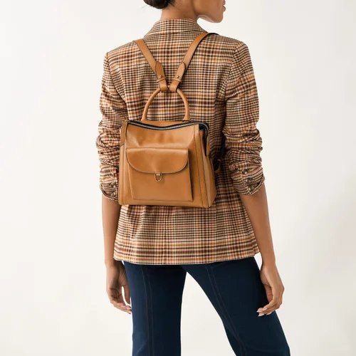Miniatura 5 de Fossil Parker - Mini mochila de cuero para mujer, Camello