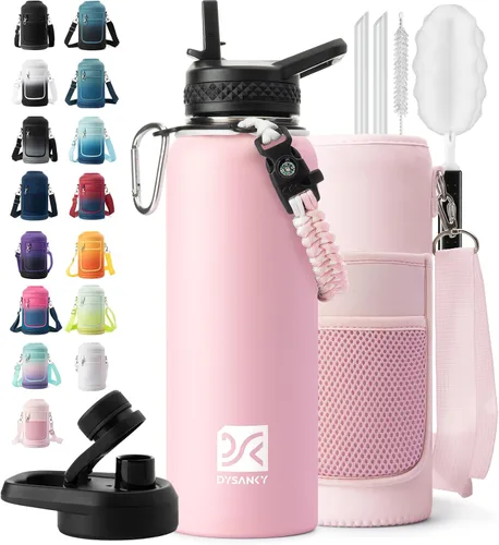 Miniatura 43 de DYSANKY Botella de agua aislada de 32 onzas, metal al vacío de acero inoxidable grueso, jarra de agua deportiva portátil para gimnasio y senderismo