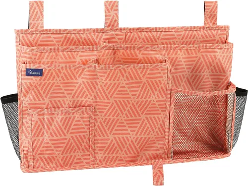 Surblue Organizador colgante para mesita de noche, bolsa de almacenamiento con bolsillo para litera, hospital, dormitorios universitarios, rieles de