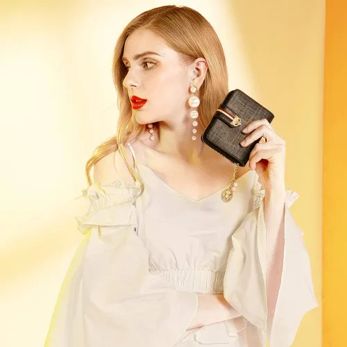Miniatura 7 de FOXER Carteras pequeñas para mujer, monederos con cremallera para tarjetas de crédito, Classic