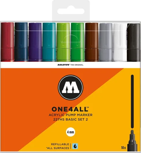 Miniatura 11 de Molotow ONE4ALL - Juego de rotuladores de pintura acrílica 10 colores básicos #1