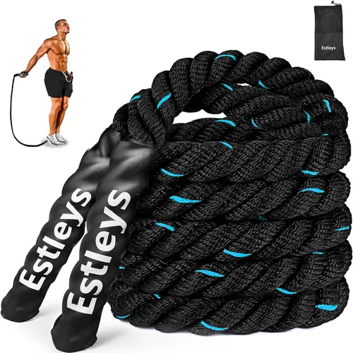 Cuerda de saltar pesada de 5 libras para hombres y mujeres, cuerda de saltar pesada para adultos, cuerdas de saltar pesadas para entrenamiento en