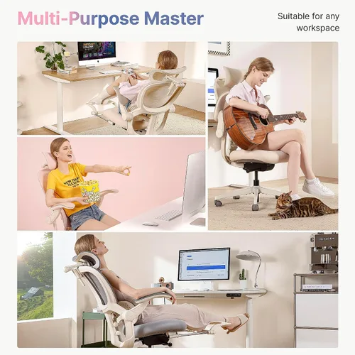 Miniatura 6 de HINOMI Q2 Silla de oficina ergonómica con soporte lumbar y reposacabezas ajustable, asiento de cojín con brazos abatibles, asiento reclinable
