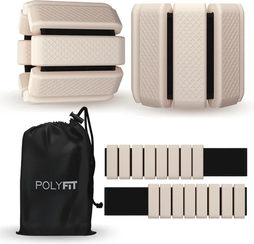 Miniatura 15 de Polyfit - Par de pesas para muñeca y tobillo - Pesas ajustables para tobillo para mujeres y hombres - Pulsera portátil para ejercicio, yoga, Gris