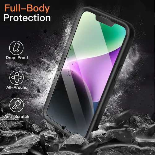 Miniatura 4 de JETech Funda para iPhone 14 de 6.1 pulgadas con protector de pantalla de vidrio templado integrado, protección completa de la cámara, a prueba