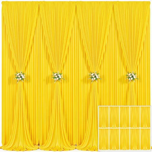 Miniatura 42 de Cortina de fondo beige de 10x10 para bodas y fiestas, cortina de fondo beige sin arrugas para fotos, cortinas de fondo para decoración de baby Gris
