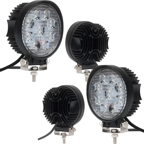Miniatura 10 de Willpower 2 piezas de 27 W de 2200 lm, barra de luz de trabajo LED redonda, lámpara de conducción de haz puntual para todoterreno, SUV, barco, Jeep