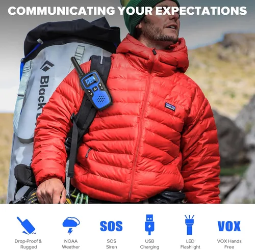 Miniatura 2 de Wishouse Walkie Talkies para Niños y Adultos - Radios de 2 Vías Recargables de Largo Alcance, Regalo, Accesorios para Senderismo, Equipo de Camping