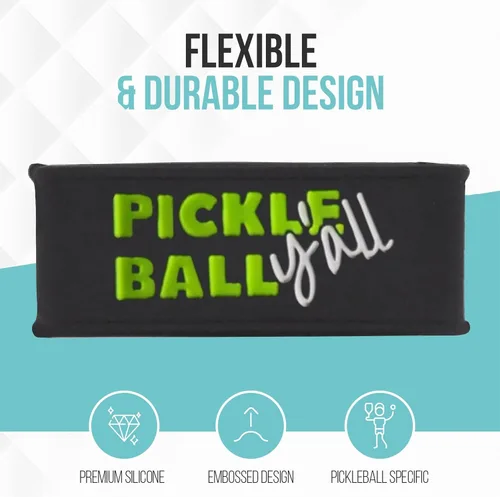 Miniatura 4 de Palms-O-Aces Juego de 3 bandas de agarre para paleta de pickleball – Bandas de silicona para paletas de pickleball para asegurar sobreempuñaduras e