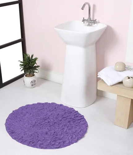 Miniatura 90 de Home Weavers Bell Flower Collection - Tapetes de baño copetudos 100 % algodón, extrasuaves y absorbentes, antideslizantes, lavables a máquina, lino