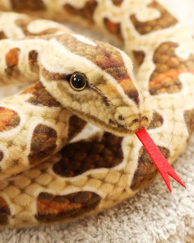 Miniatura 2 de BXT Peluche de serpiente de 7 pies de largo, animal de peluche de serpiente realista, juguete de peluche de serpiente gigante, juguete de broma