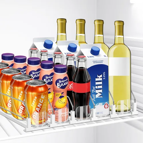 Miniatura 10 de hanmir Organizador de bebidas para refrigerador, dispensador de latas de soda de ancho ajustable para organizadores y almacenamiento