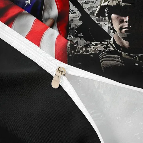 Miniatura 6 de American Flag Bedding Set Twin for Boys Teens Men Retro Army Green Camo Usa Flag Comforter Cover Military Camouflage Soldier Duvet Cover for Kids