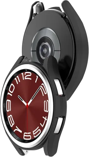 Miniatura 4 de Compatible con Samsung Galaxy Watch 6 Classic 1.772 pulgadas (1.850 in), carcasa rígida de policarbonato resistente a los impactos, a prueba de Negro