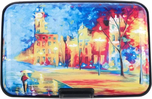 Miniatura 48 de Tarjetero de aluminio con bloqueo RFID para hombres y mujeres, elegante cartera de viaje con 7 ranuras, la mejor protección contra escaneos