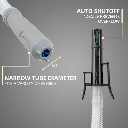 Miniatura 4 de Bomba de transferencia de combustible automática DEWAY con parada automática, tasa de flujo de 2.4 GPM y alimentación por batería AA, adaptador