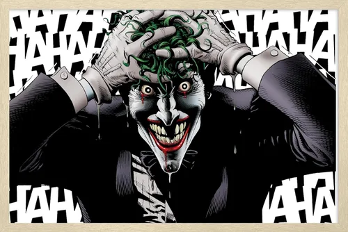 Miniatura 7 de Trends International DC Comics The Joker - Póster de pared loco, 14.725 x 22.375 pulgadas, versión enmarcada de madera de granero