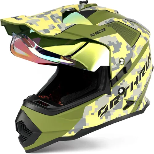 Miniatura 2 de Casco para niños y jóvenes de motocicleta Orthrus, certificado DOT, casco integral para bicicleta de tierra para ATV todoterreno, motocicleta BMX