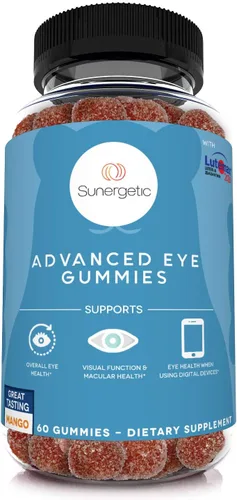 Gomitas prémium de apoyo ocular – Gomitas de luteína con zeaxantina que apoyan la salud general de los ojos, la visión y la salud macular – Gomitas