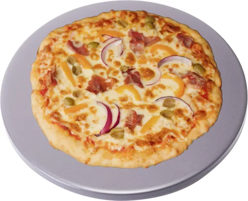 Miniatura 10 de Old Stone Pizza Kitchen - Piedra redonda esmaltada para pizza con asas para horno y parrilla, 15 pulgadas Glaseado