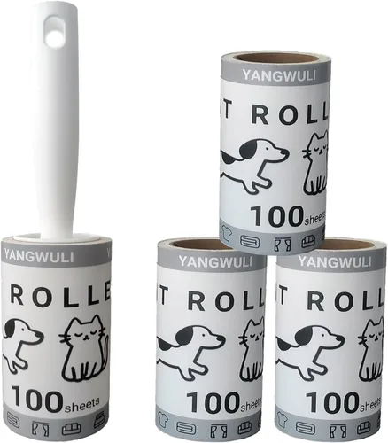 Rodillos de pelusa para pelo de mascotas extra pegajosos, 400 hojas de gran valor, removedor de pelo de ropa, removedor de pelo de perros y gatos,