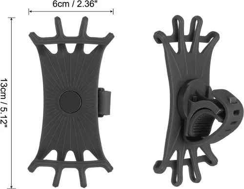 Miniatura 2 de PATIKIL Soporte de teléfono para bicicleta, rotación de 360°, de silicona, para teléfonos de 3 a 6.5 pulgadas, soporte de teléfono ajustable