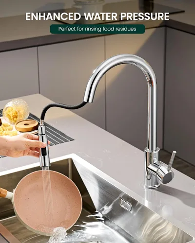 Miniatura 7 de Repuesto de cabezal de grifo de cocina de metal, cabezal rociador de grifo de cocina extraíble de 2 modos con 15 adaptadores, boquilla rociadora