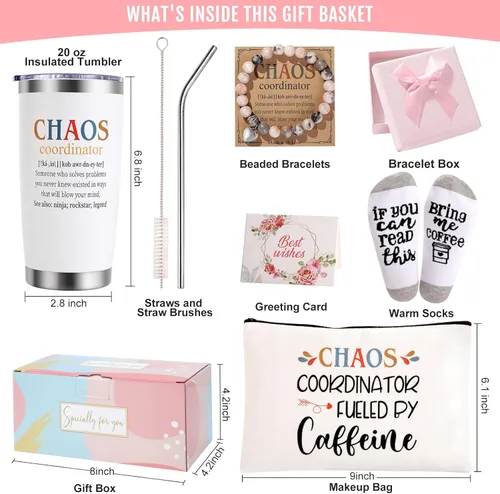 Miniatura 2 de Chaos Coordinator - Vaso aislado – Regalos para mujeres, profesores y compañeros de trabajo – 20 onzas Caos