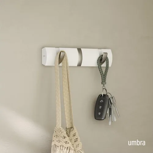 Miniatura 2 de Umbra Flip - Perchero de pared con 3 ganchos Blanco/Níquel