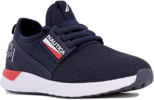Nautica Zapatos deportivos con cordones para niños, cómodos zapatos para correr para niños y niñas, niños pequeños y grandes